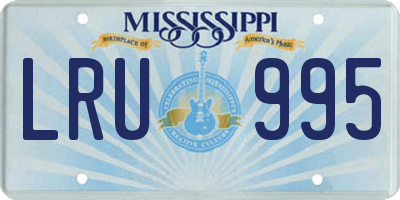 MS license plate LRU995