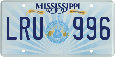 MS license plate LRU996