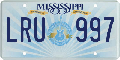 MS license plate LRU997
