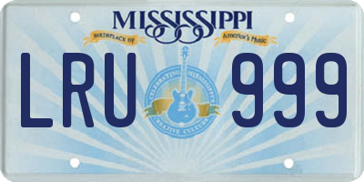 MS license plate LRU999