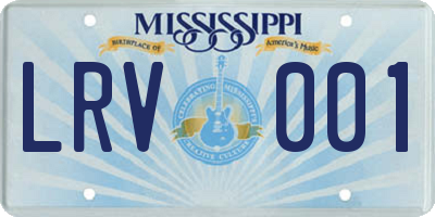 MS license plate LRV001