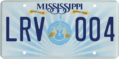 MS license plate LRV004