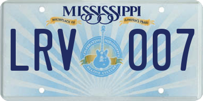 MS license plate LRV007
