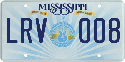 MS license plate LRV008