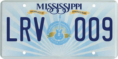 MS license plate LRV009
