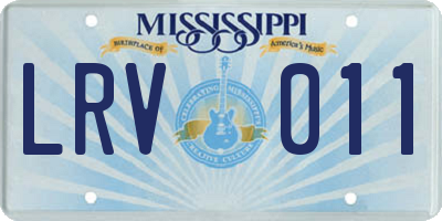 MS license plate LRV011