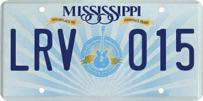 MS license plate LRV015