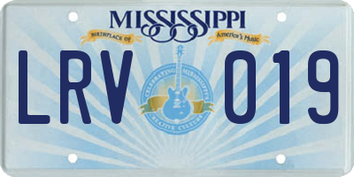 MS license plate LRV019