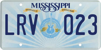 MS license plate LRV023