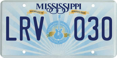 MS license plate LRV030