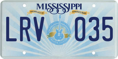 MS license plate LRV035
