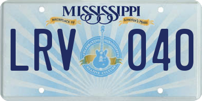 MS license plate LRV040