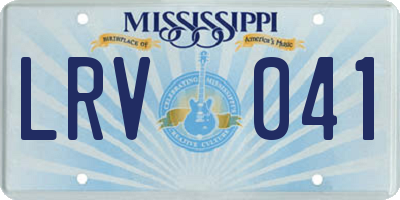MS license plate LRV041