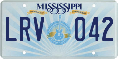 MS license plate LRV042