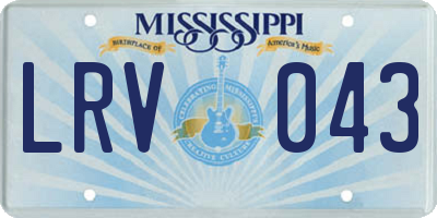 MS license plate LRV043