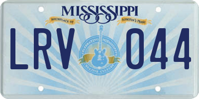 MS license plate LRV044