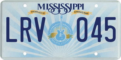 MS license plate LRV045