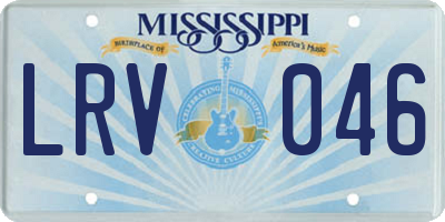 MS license plate LRV046