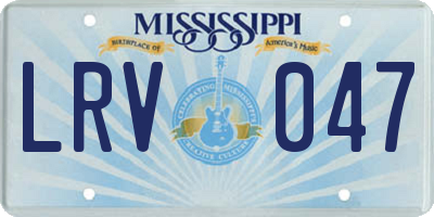 MS license plate LRV047
