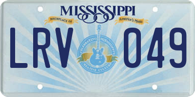 MS license plate LRV049