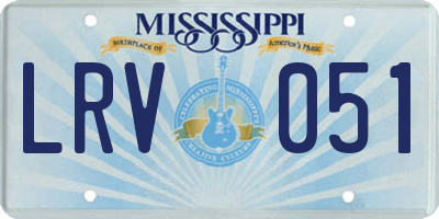 MS license plate LRV051