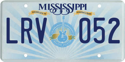 MS license plate LRV052