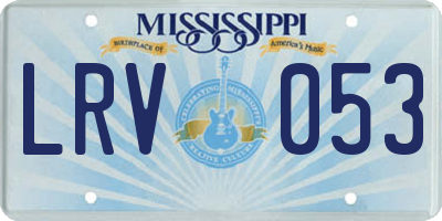 MS license plate LRV053