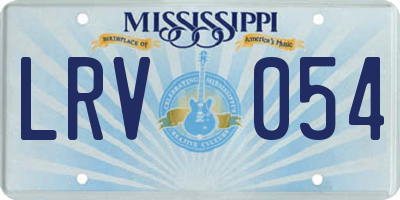 MS license plate LRV054