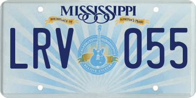 MS license plate LRV055