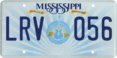 MS license plate LRV056