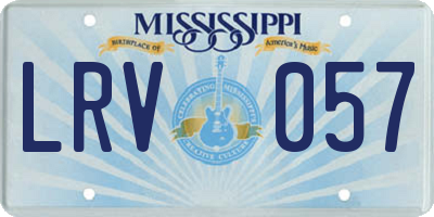 MS license plate LRV057