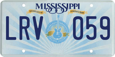 MS license plate LRV059