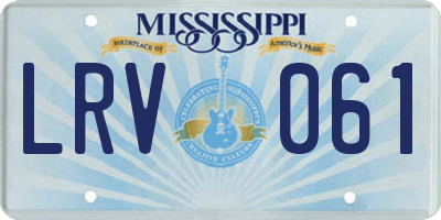MS license plate LRV061