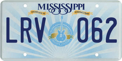 MS license plate LRV062