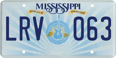 MS license plate LRV063