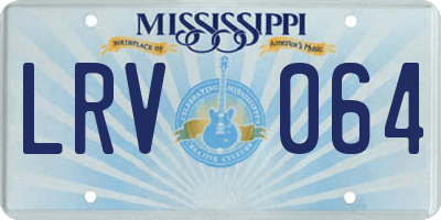 MS license plate LRV064