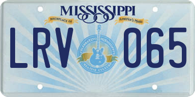 MS license plate LRV065