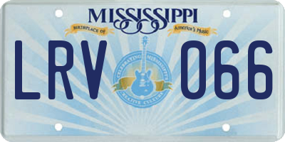MS license plate LRV066