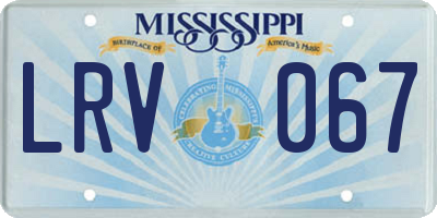 MS license plate LRV067