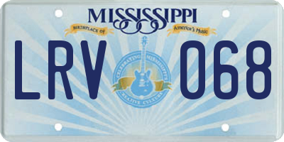 MS license plate LRV068
