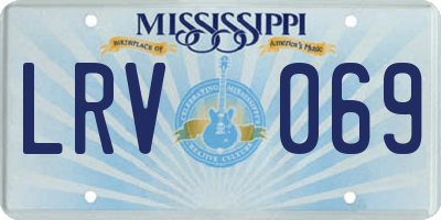 MS license plate LRV069
