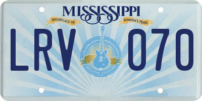 MS license plate LRV070
