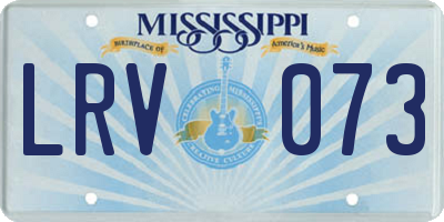 MS license plate LRV073