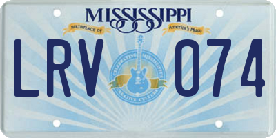 MS license plate LRV074