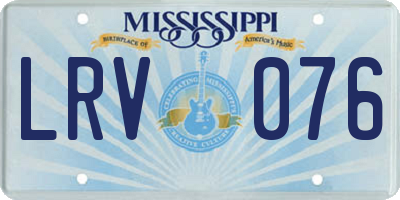 MS license plate LRV076