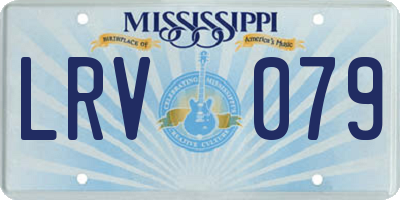 MS license plate LRV079