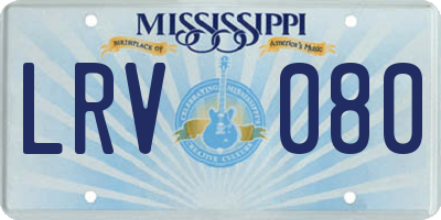 MS license plate LRV080