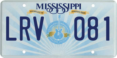 MS license plate LRV081