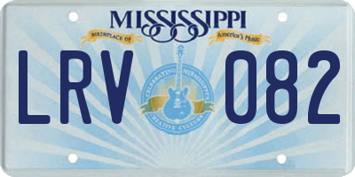 MS license plate LRV082