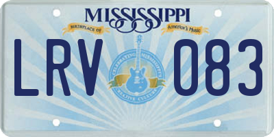 MS license plate LRV083